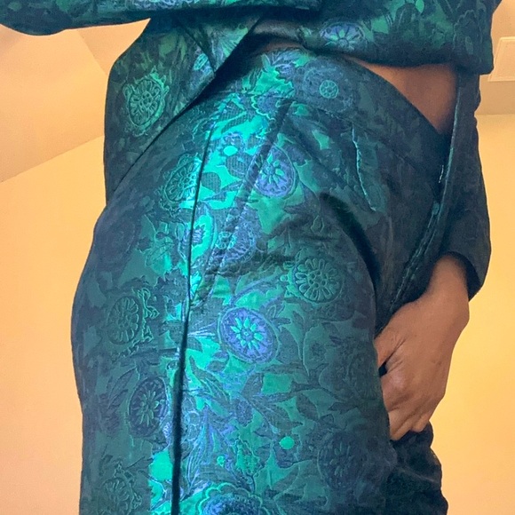 Customized Teal Multi print 2 piece Blazer and Trouser Set - Picture 13 of 13